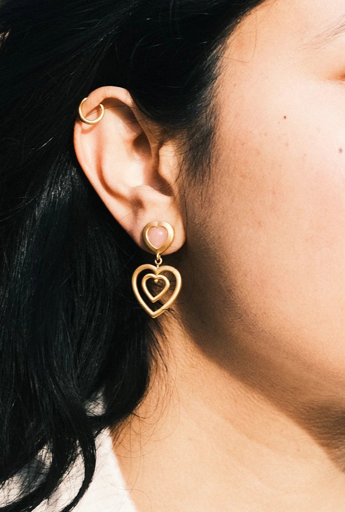 Maya Spinning Heart Earrings - Image 2