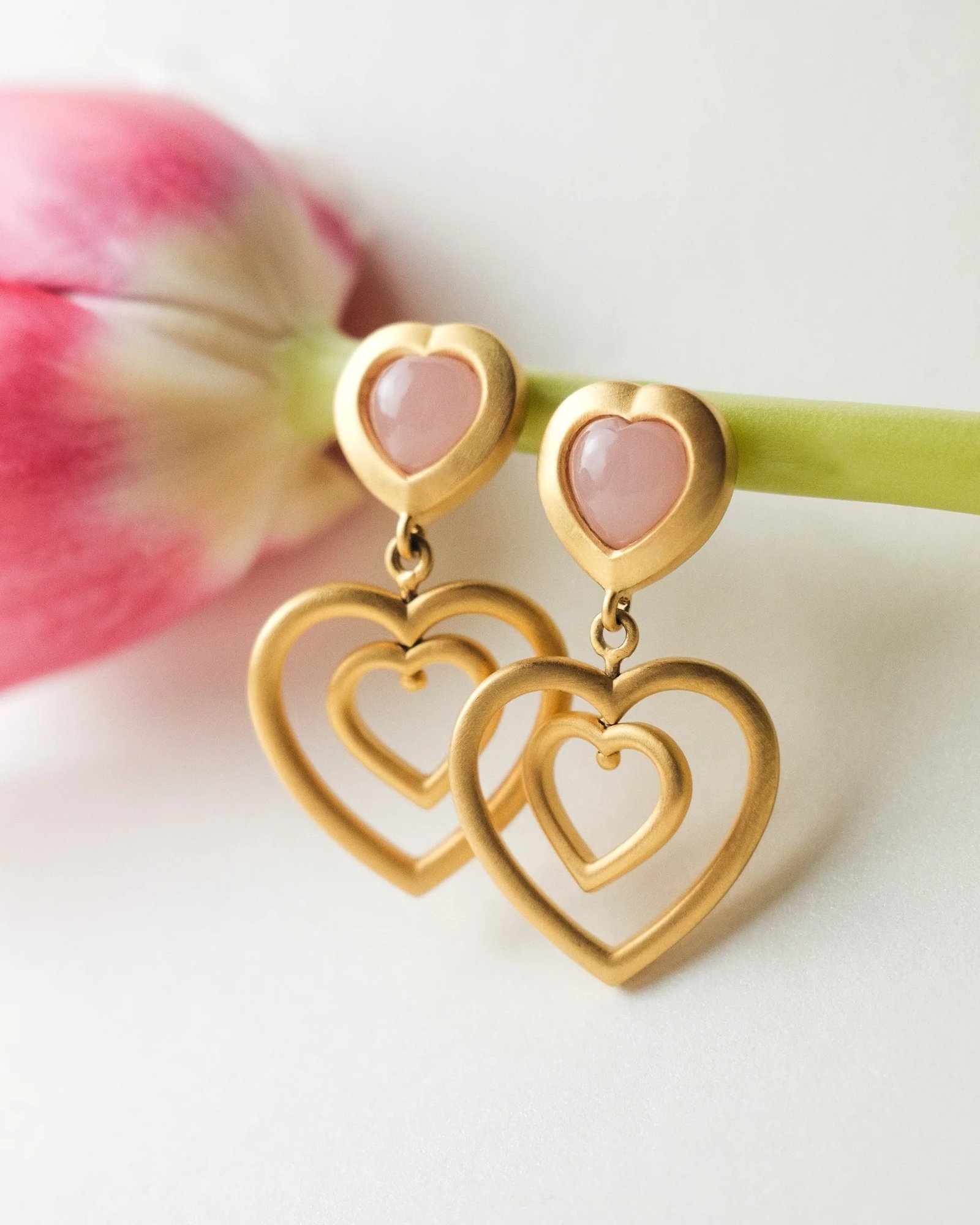 Maya Spinning Heart Earrings
